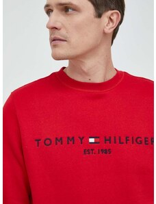 Mikina Tommy Hilfiger pánská, vínová barva, s potiskem