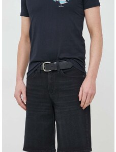Džínové šortky Calvin Klein pánské, černá barva