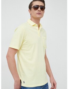 Polo tričko se lněnou směsí Polo Ralph Lauren žlutá barva, 710900790