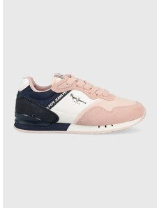 Dětské sneakers boty Pepe Jeans London Basic růžová barva