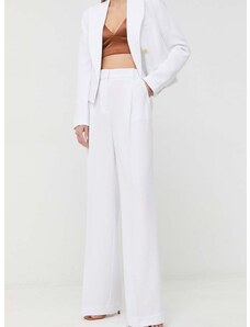 Kalhoty MICHAEL Michael Kors dámské, bílá barva, jednoduché, high waist