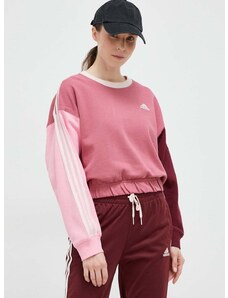 Mikina adidas dámská, růžová barva, vzorovaná