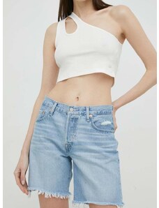 Džínové šortky Levi's dámské, hladké, medium waist