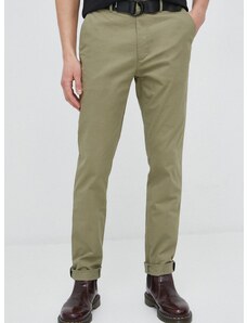 Kalhoty Calvin Klein pánské, zelená barva, přiléhavé