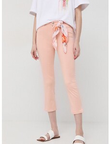 Kalhoty Guess dámské, oranžová barva, přiléhavé, high waist