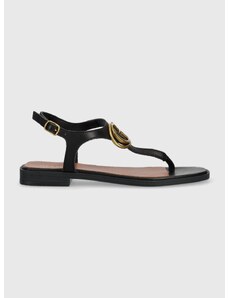 Kožené sandály Guess MIRY dámské, černá barva, FL6MRY LEA21