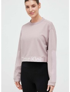 Tréninková mikina Calvin Klein Performance Effect fialová barva, s potiskem