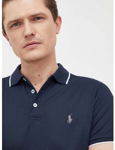 Polo tričko Polo Ralph Lauren tmavomodrá barva, s aplikací