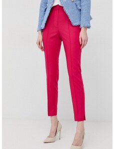 Kalhoty Marciano Guess dámské, fialová barva, jednoduché, high waist