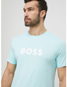 Plážové tričko BOSS tyrkysová barva