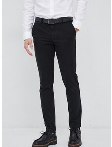 Kalhoty BOSS pánské, černá barva, přiléhavé, 50487966