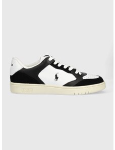 Kožené sneakers boty Polo Ralph Lauren Polo Crt Lux černá barva, 809892284001