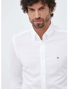 Košile Tommy Hilfiger bílá barva, slim, s límečkem button-down, MW0MW30675