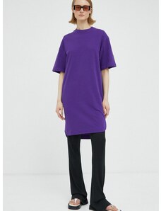 Bavlněné šaty G-Star Raw fialová barva, mini, oversize