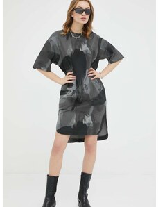 Bavlněné šaty G-Star Raw šedá barva, mini, oversize