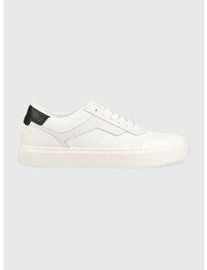 Sneakers boty Calvin Klein LOW TOP LACE UP KNIT bílá barva, HM0HM00922