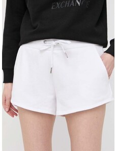 Kraťasy Armani Exchange dámské, bílá barva, hladké, high waist, 8NYSBA YJE5Z NOS