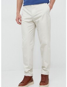 Bavlněné kalhoty Armani Exchange béžová barva, ve střihu chinos