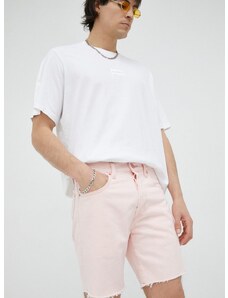 Džínové šortky Levi's pánské, růžová barva