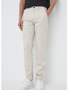 Kalhoty Calvin Klein pánské, béžová barva, přiléhavé, K10K110963