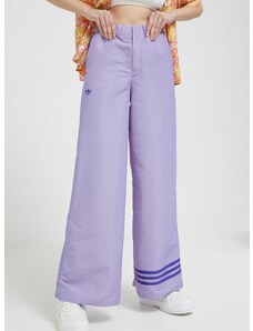 Kalhoty adidas Originals dámské, fialová barva, s aplikací