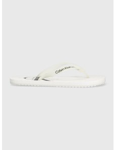 Žabky Calvin Klein Jeans BEACH SANDAL MONOGRAM TPU pánské, bílá barva