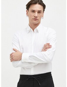 Košile HUGO pánská, bílá barva, slim, s klasickým límcem, 50490712