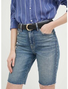 Džínové šortky Lauren Ralph Lauren dámské, hladké, medium waist