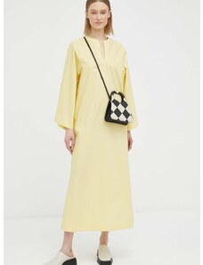 Bavlněné šaty By Malene Birger žlutá barva, maxi, oversize