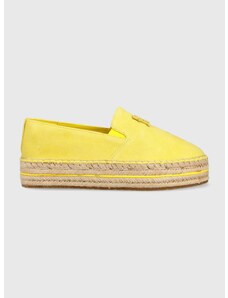 Semišové espadrilky Tommy Hilfiger TH SUEDE FLATFORM ESPADRILLE bílá barva, na platformě, FW0FW07069