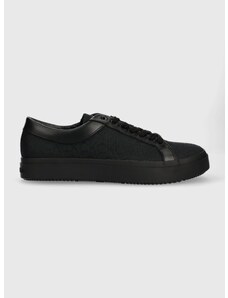Sneakers boty Calvin Klein LOW TOP LACE UP MONO JQ černá barva, HM0HM00975