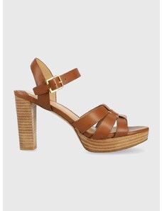 Kožené sandály Lauren Ralph Lauren Soffia hnědá barva, 802904282001