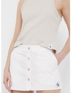 Sukně Calvin Klein Jeans bílá barva, mini