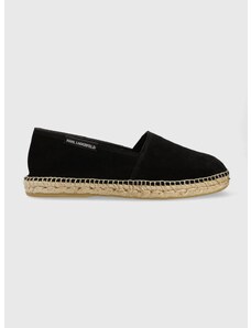 Semišové espadrilky Karl Lagerfeld KAMINO černá barva, KL70102