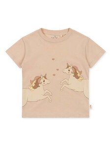 Dětské bavlněné tričko Konges Sløjd růžová barva, s potiskem