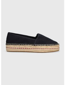 Espadrilky Tommy Hilfiger TH EMBROIDERED FLATFORM tmavomodrá barva, na platformě, FW0FW07014