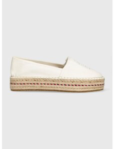 Espadrilky Tommy Hilfiger TH EMBROIDERED FLATFORM béžová barva, na platformě, FW0FW07014