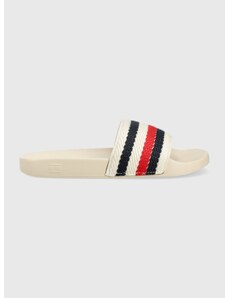 Pantofle Tommy Hilfiger TOMMY ESSENTIAL POOL SLIDE dámské, bílá barva, FW0FW07151