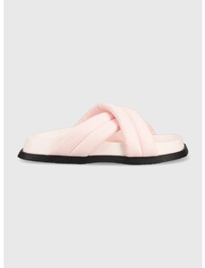 Pantofle Tommy Jeans FANCY PADDED SANDAL dámské, růžová barva, EN0EN02175