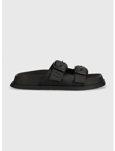 Pantofle Tommy Jeans FANCY SANDAL dámské, černá barva, EN0EN02136