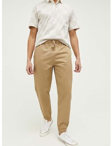 Bavlněné kalhoty Converse hnědá barva