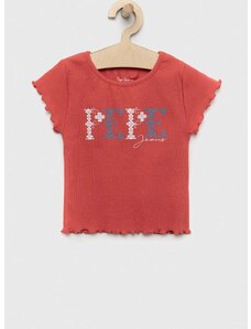 Dětské tričko Pepe Jeans PJL GJ Non-denim červená barva