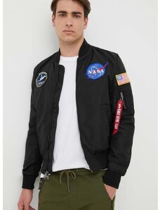 Oboustranná dětská bomber bunda Alpha Industries pánská, černá barva, přechodná, 186101.03-Black