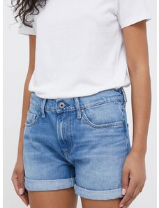 Džínové šortky Pepe Jeans Mable dámské, hladké, medium waist