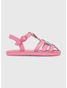 Dětské kožené sandály Camper růžová barva