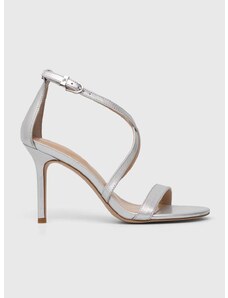 Kožené sandály Lauren Ralph Lauren Gabriele stříbrná barva, 802882597002