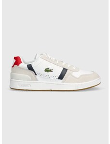 Kožené sneakers boty Lacoste T-CLIP bílá barva, 40SMA0048