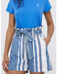 Džínové šortky Pepe Jeans Phoebe Retro dámské, vzorované, high waist