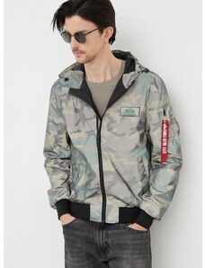 Bunda Alpha Industries pánská, zelená barva, přechodná, 126138RC.408-WdlCamo65