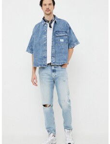 Džínová košile Calvin Klein Jeans pánská, relaxed, s klasickým límcem
